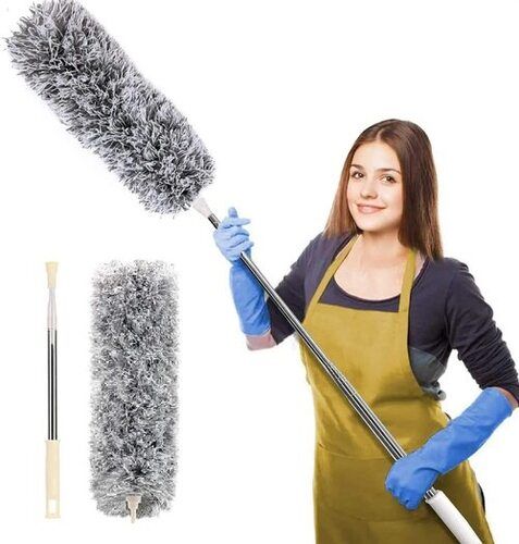 Microfiber Feather Duster Bendable and Extendable Fan Cleaning Duster with 100 inches Expandable Pole Handle Washable Duster for High Ceiling Fans and Windows