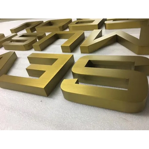 Gold 3D Brush Finish Letter