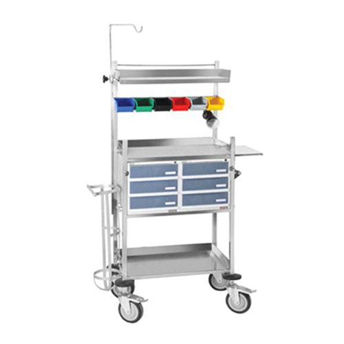 Crash Cart Trolley Stainless Steel