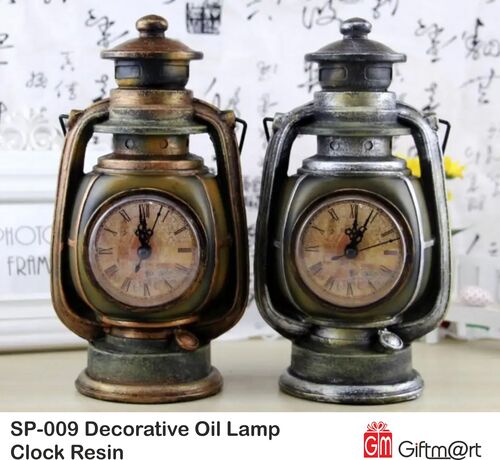 DECORATIVE OIL LAMP CLOCK RESIN