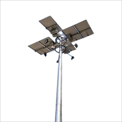 Silver Solar High Mast Light  Pole