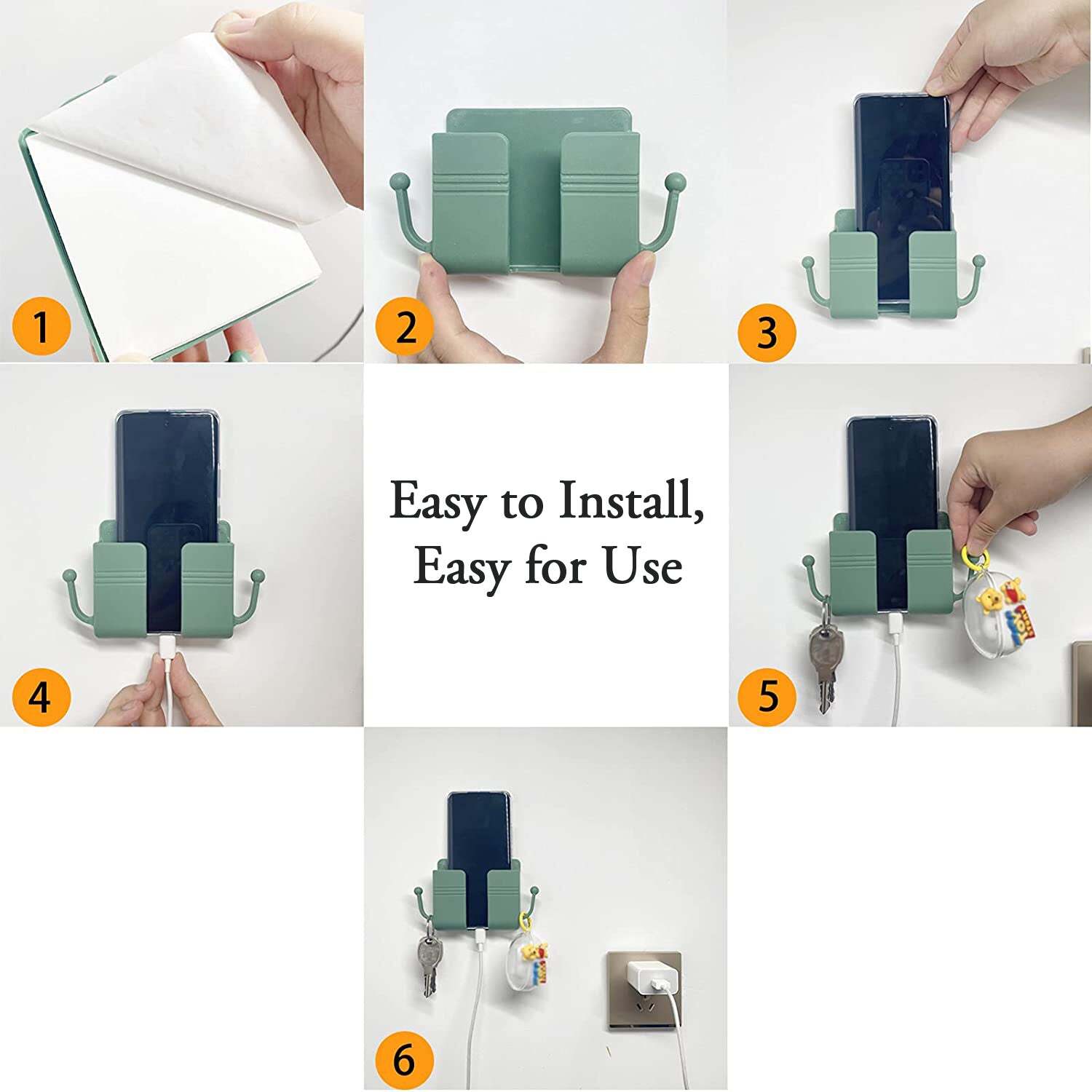 1 PC WALLMOUNT MOBILE STAND WITH HOOK DESIGN USED IN ALL KINDS OF PLACES INCLUDING HOUSEHOLD AND MANY MORE AS A HANGING SUPPORT FOR CLOTHS AND STUFFS PURPOSES (6201)
