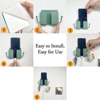 1 PC WALLMOUNT MOBILE STAND WITH HOOK DESIGN USED IN ALL KINDS OF PLACES INCLUDING HOUSEHOLD AND MANY MORE AS A HANGING SUPPORT FOR CLOTHS AND STUFFS PURPOSES (6201)