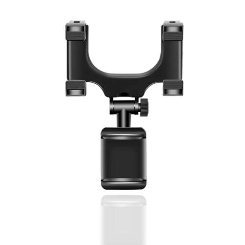 REAR VIEW MOBILE HOLDER UNIVERSAL VEHICLE REAR VIEW MIRROR MOBILE PHONE MOUNT STAND (6279) - Plastic Material Black Color | Complete Convenience for Hands-Free Navigation