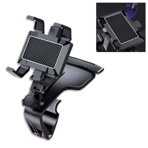 Black Car Mobile Phone Holder Mount Stand With 360 Degree. Stable One Hand Operational Compatible With Car Dashboard (6281)