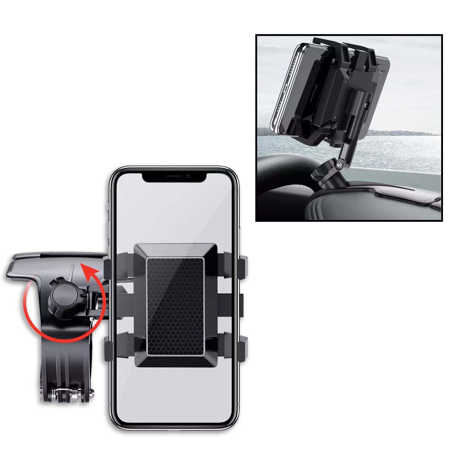 CAR MOBILE PHONE HOLDER MOUNT STAND WITH 360 DEGREE. STABLE ONE HAND OPERATIONAL COMPATIBLE WITH CAR DASHBOARD (6281)