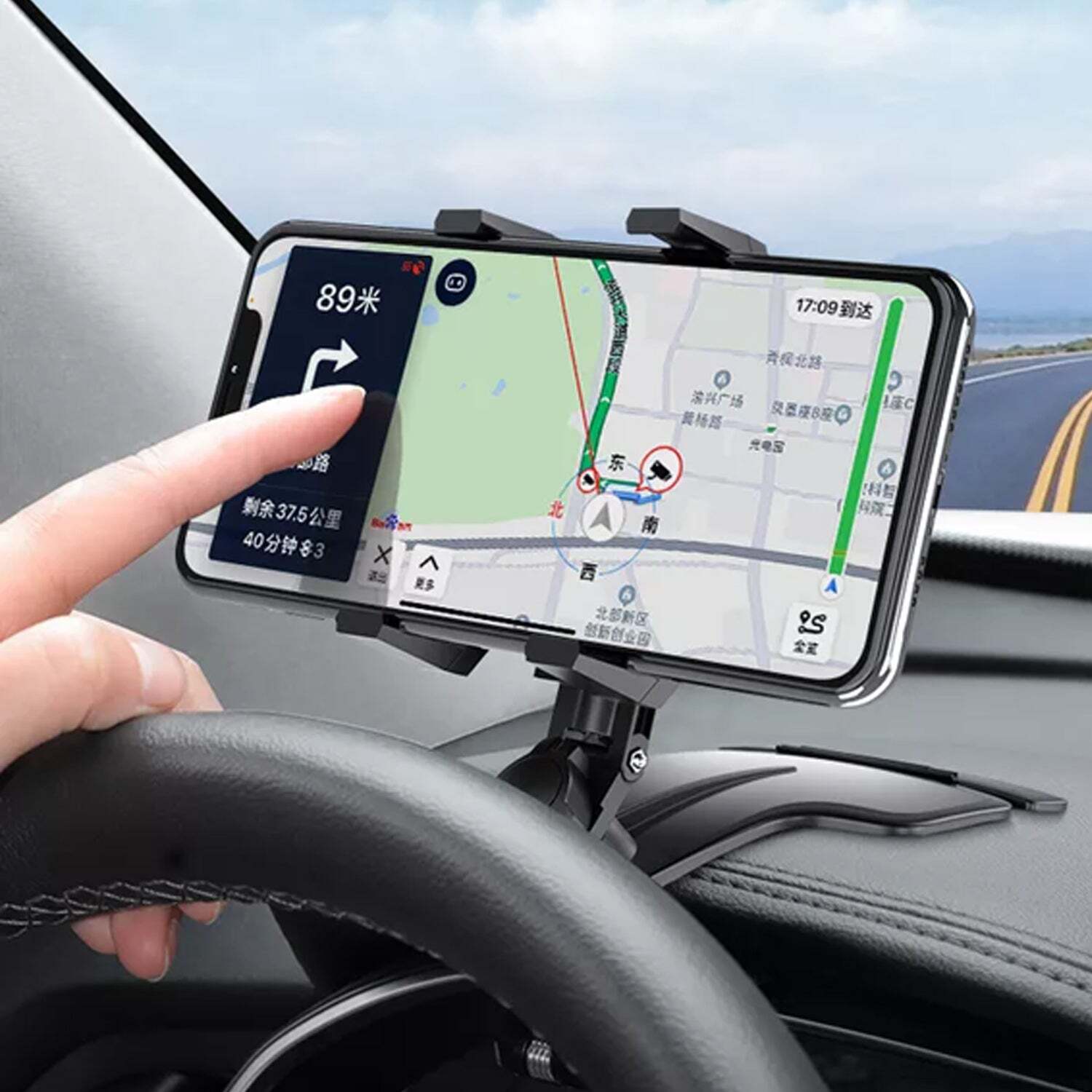 CAR MOBILE PHONE HOLDER MOUNT STAND WITH 360 DEGREE. STABLE ONE HAND OPERATIONAL COMPATIBLE WITH CAR DASHBOARD (6281)