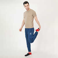 Blue Comfortable Trackpants Four Pocket With Rib