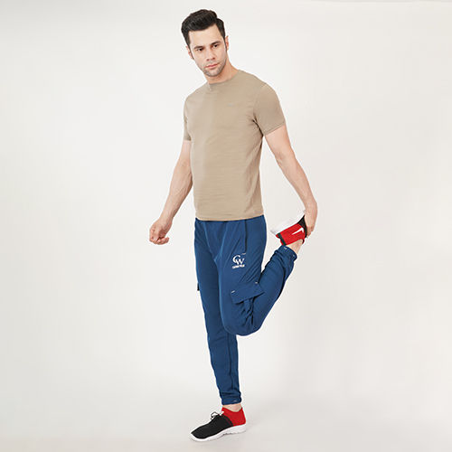 Stretchable Blue Trackpants Four Pocket