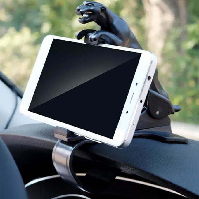 JAGUAR LEOPARD SHAPE PLASTIC PHONE CLIP MOBILE PHONE HOLDER FOR CAR USE (6469)