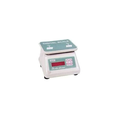 Table Top Weighing Scale - Plastic Material, White Color | Digital Monitor Display, Electric Power Supply, Warranty Included