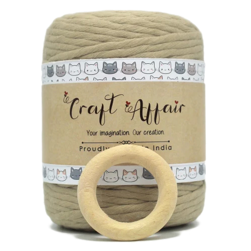 3 Ply Single Strand Organic Beige Cotton Cord