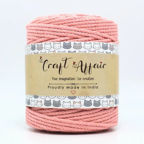 3 Ply Twisted Organic Peach Cotton Cord