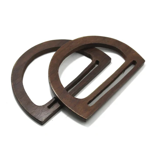 D Shape Wooden Bag Handle With Cut