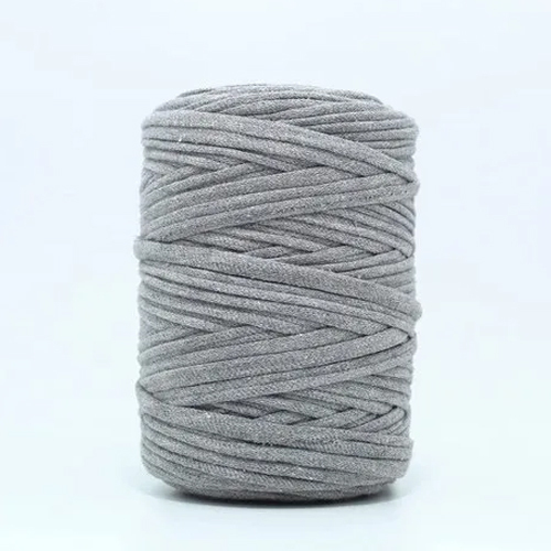 8mm Grey Colored Cotton Knitted T-Shirt Yarn