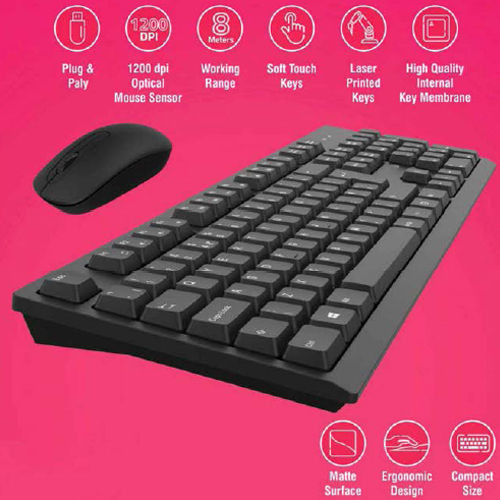 Wireless Keyboard and Mouse Combo Set