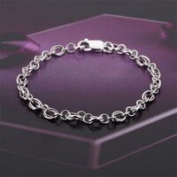 Hand Made Fancy Link Chain Silver Bracelet