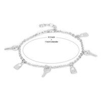 Dangling Lock And Key Charm Silver Bracelet