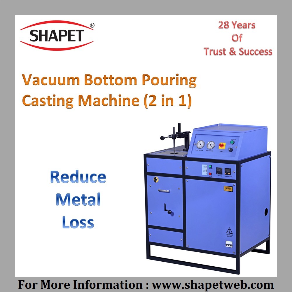 500gm Silver Vacuum Bottom Pouring Casting Machine - Single Phase