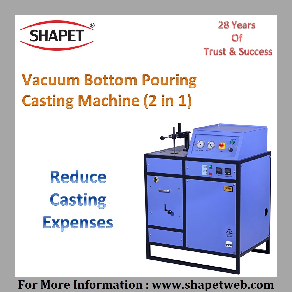 500gm Silver Vacuum Bottom Pouring Casting Machine - Single Phase