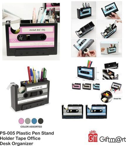 Plastic Pen Stand Witth Tape