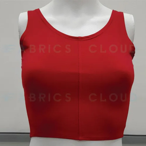Sleeveless Blouse (4 Way Stretchable) - Micro Fiber Spandex, Sizes S-3XL, Color: Candy Red | V Neck Front, U Neck Back, Breathable & Quick Dry