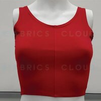 Sleeveless Blouse (4 way Stretchable) (Front - V Neck and Back - Round Neck) (Candy Red)