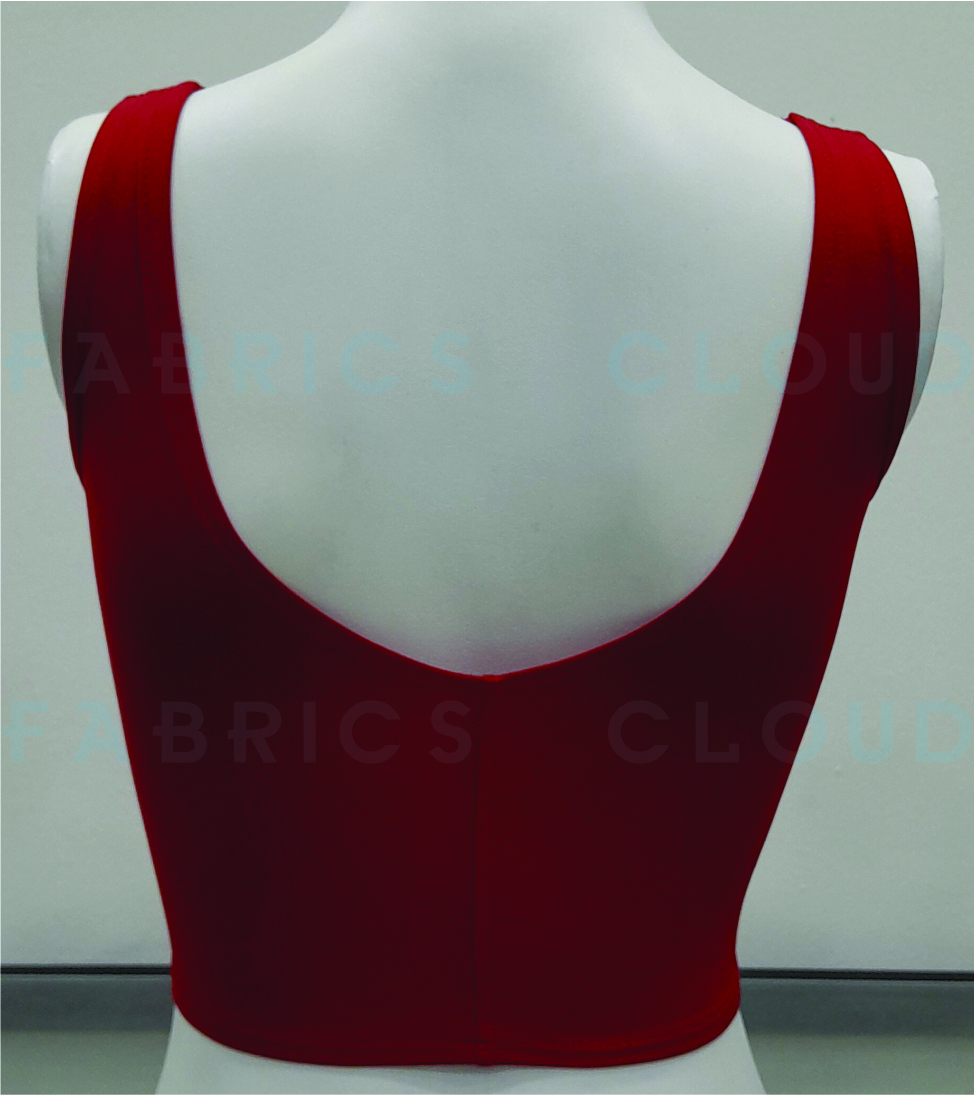 Sleeveless Blouse (4 way Stretchable) (Front - V Neck and Back - Round Neck) (Candy Red)