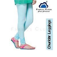 Women's 4 way Stretchable Churidar Leggings (Bio Wash)(Sky Blue)