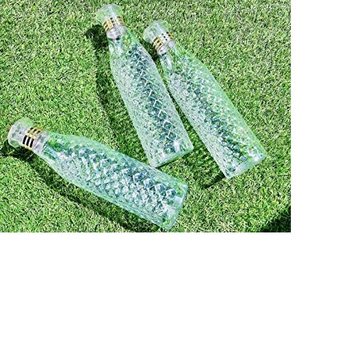 Diamond Plastic Unbreakable Fridge Water Bottle for Office Sports School Travelling Gym Yoga BPA And Leak Free Clear set of 3