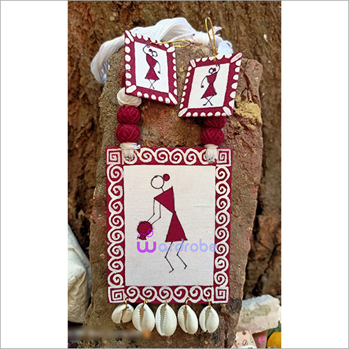 FJ111 Fabric Jewellery Neck Set - Customized Size, Drop Earrings for Women | Ideal for Anniversary, Engagement, Gift, Party, and Wedding