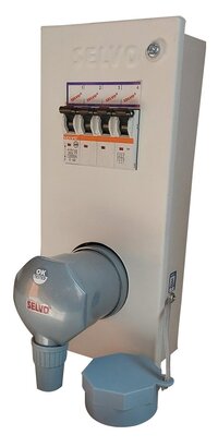 SELVO 30 Amps TPN Distribution Board with Three Pin Metal Clad Industrial Plug and Socket