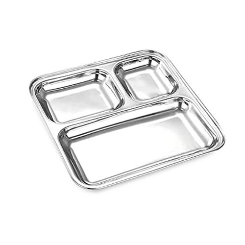 Stainless Steel Light Weight Pawbhaji Plates 3X1