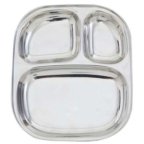 Stainless Steel 3X1 Light Waight Ovel Pawbhaji Plates