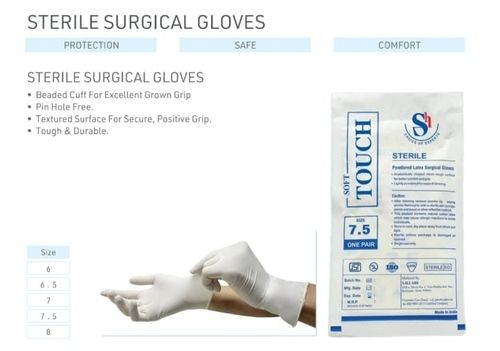 Creamy White Soft Touch Sterile Surgical Gloves