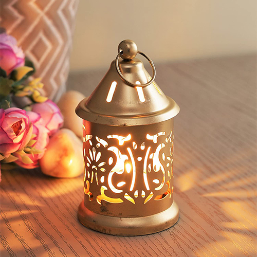 Fluorescent Gold Iron Table Lantern