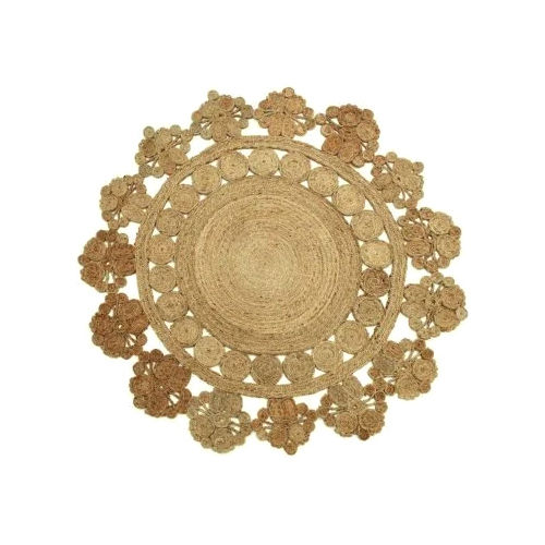 Round Jute Rugs Back Material: Anti-Slip Latex