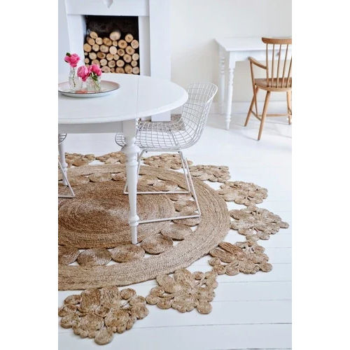 Crochet Jute Rugs Back Material: Anti-Slip Latex