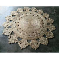 Handmade Braided Rugs - Jute, Round, Brown | Anti-slip Latex Backing, Quick Drying, Washable For Home, Commercial, Hotel Use