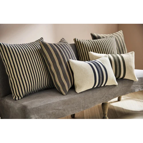 Brown Striped Fiber Cushion