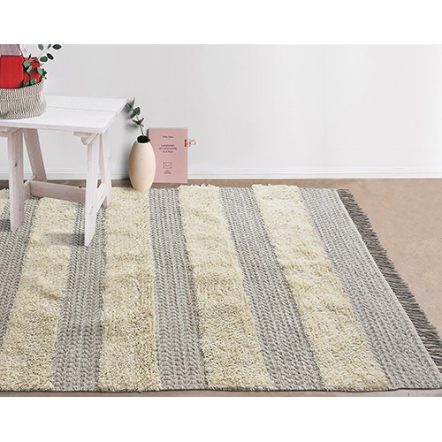 White Sharol Stripes Rugs