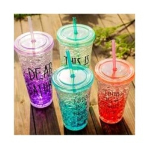 Acrylic Frosty Gel Mug With Straw KD-129