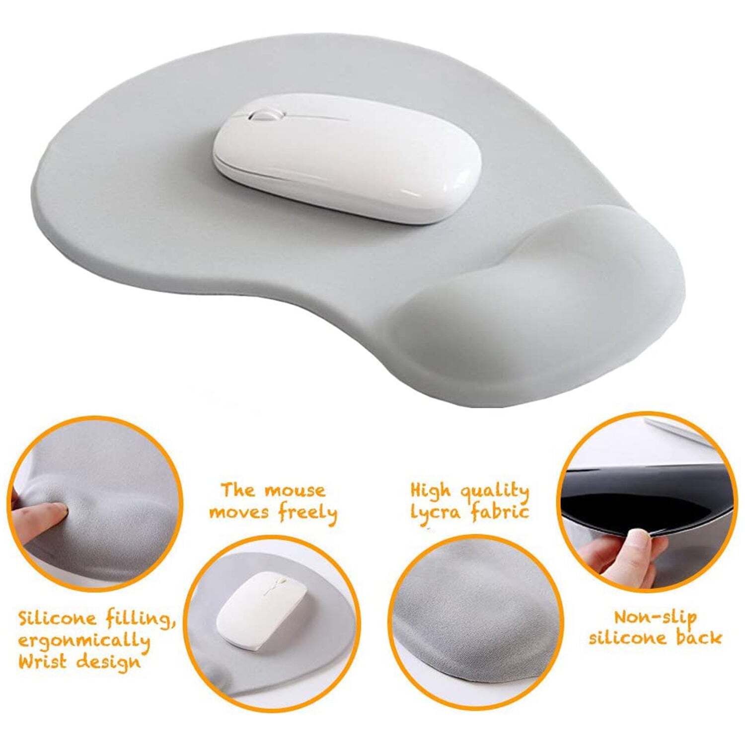 COMFORTABLE SILICONE MOUSE PAD WITH JEL MOUSE PAD FOR ALL TYPE MULTIUSE MOUSE PAD (MIX COLOR) (6176)