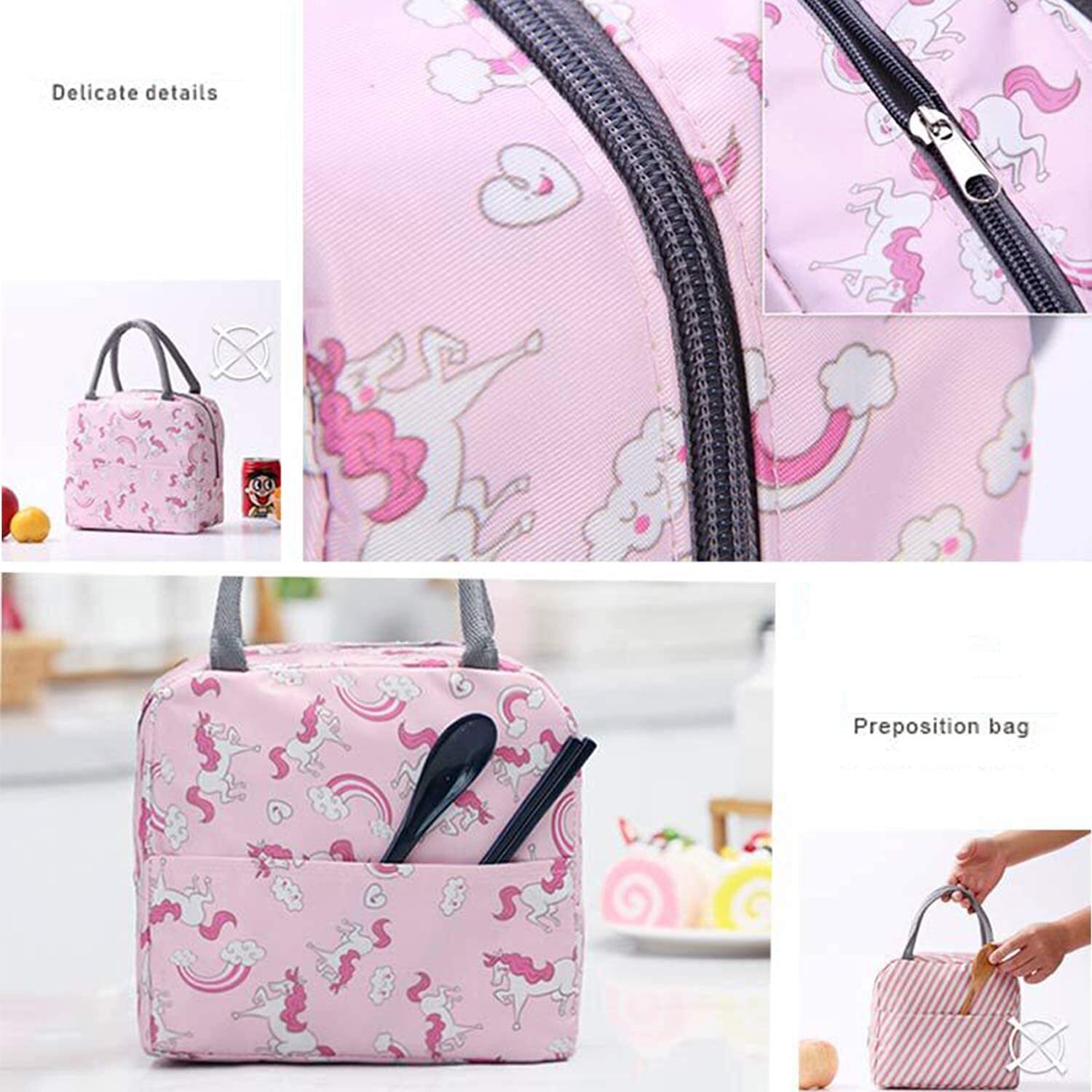 Insulated Lunch Bags for Office Women Student Kids to School Tiffin Lunch Bag for Office College colors as per stock
