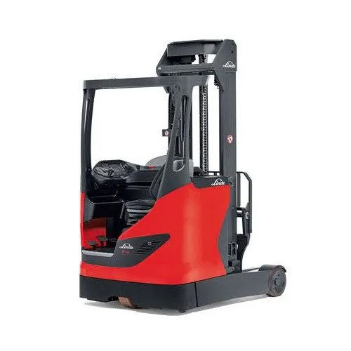 Red & Black Linde Electric Reach Truck