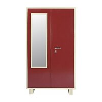 Double Door Key Lock Cupboard - Iron, 78x36x78 Inches, Maroon | Handmade, Eco-friendly, Modern Design, No Assembly Required