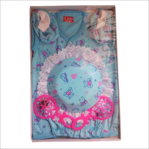 Little Champ Sky Blue New Born Baby Clothing Gift Set - Material: Cotton