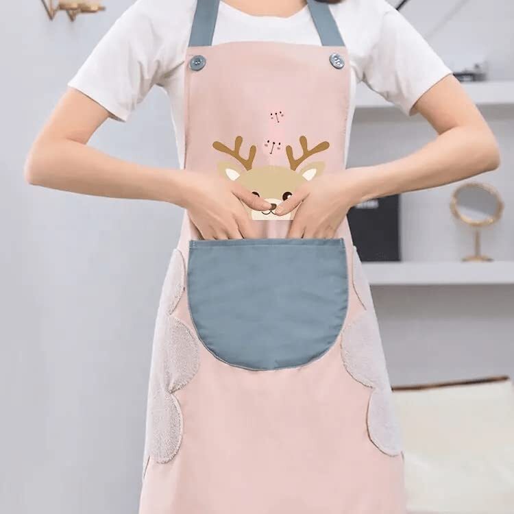 Waterproof Apron With Pockets for Women and Hand Wiping Kitchen Apron Waterproof and Oil proof Kitchen Accessories Items for Home Cooking Fits Men Women Home Restaurant