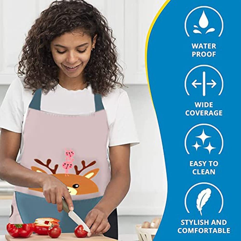 Waterproof Apron With Pockets for Women and Hand Wiping Kitchen Apron Waterproof and Oil proof Kitchen Accessories Items for Home Cooking Fits Men Women Home Restaurant