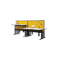 Yellow 25mm Thik Prelam Height Adjustable Table